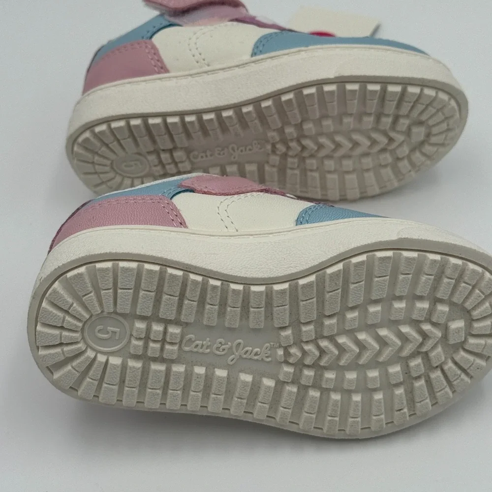 Cat & Jack Jaid Court Toddler Sneakers‎ Faux Leather 5T NWT